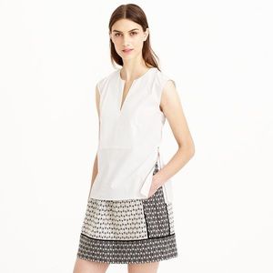 J. Crew white sleeveless blouse w zipper sides