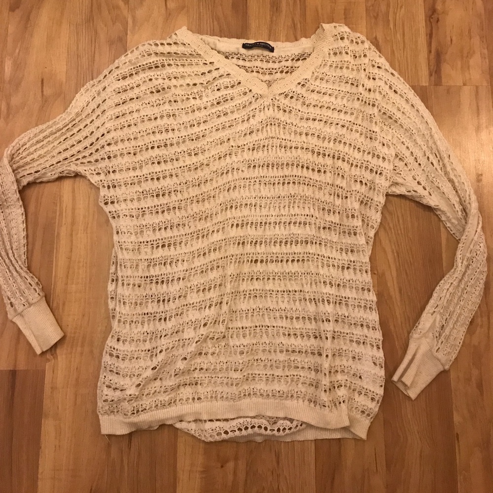 Crochet V neck sweater
