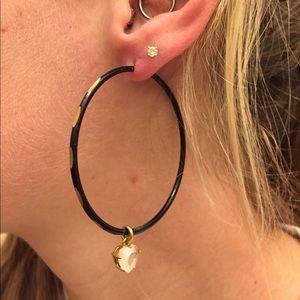 Juicy couture large black and gold hoop with heart