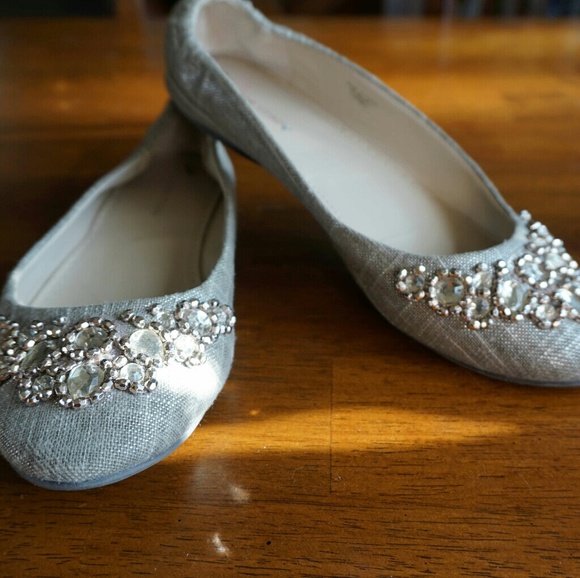 Adrienne Vittadini Shoes - Adrienne Vittadini Monet beige flats with crystals