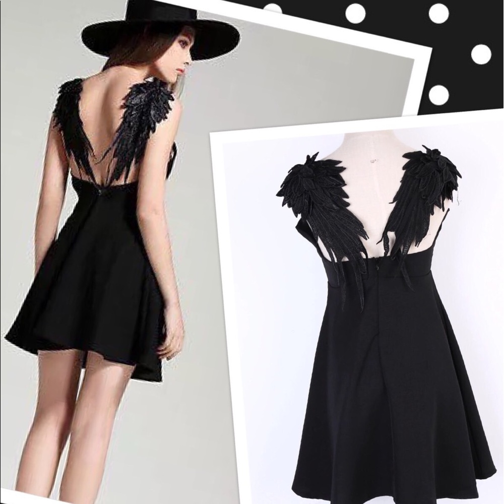 Black wings A line dress devil engel