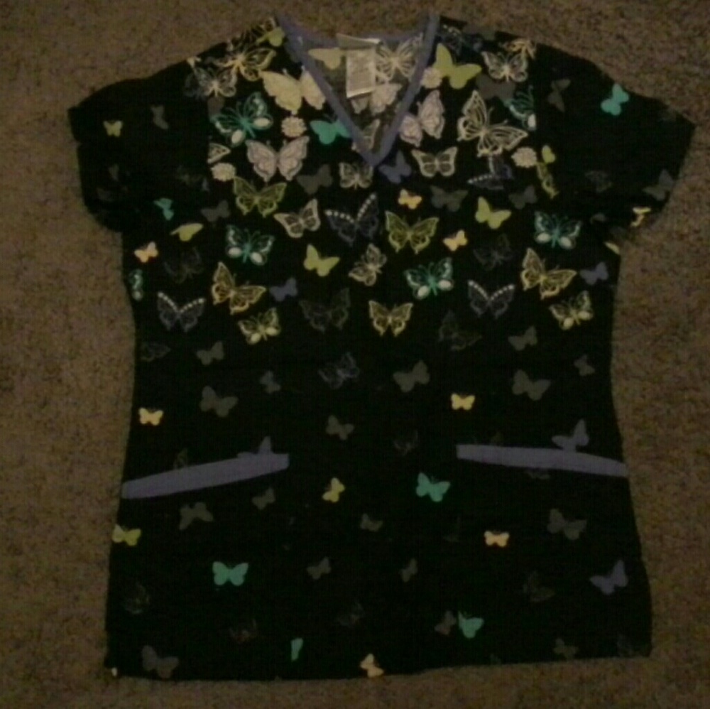 Butterfly scrub top