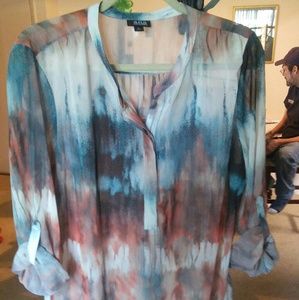 Multi colored button up blouse from ANA worn once