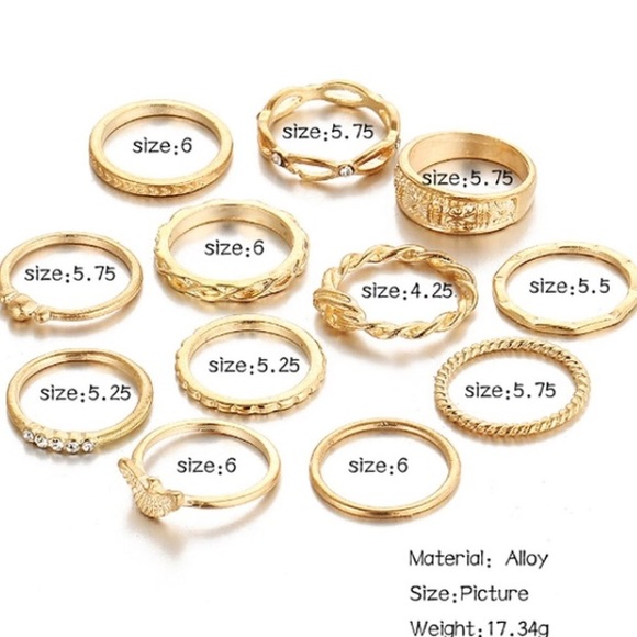 HOST PICK 🍾 Antique style 12 piece Midi Ring Set - Picture 5 of 8
