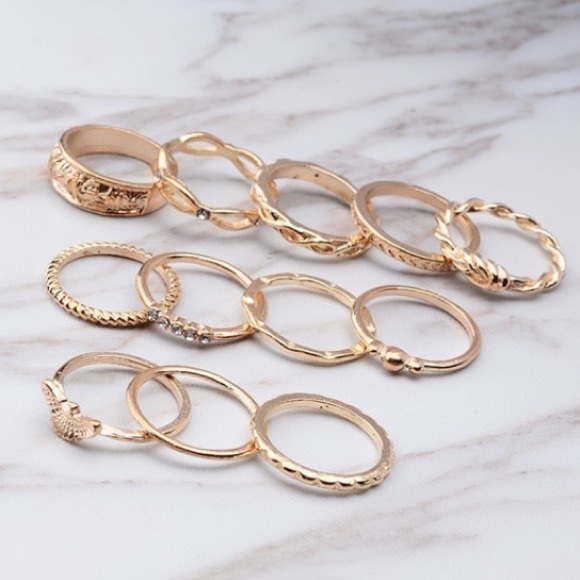 HOST PICK 🍾 Antique style 12 piece Midi Ring Set - Picture 7 of 8