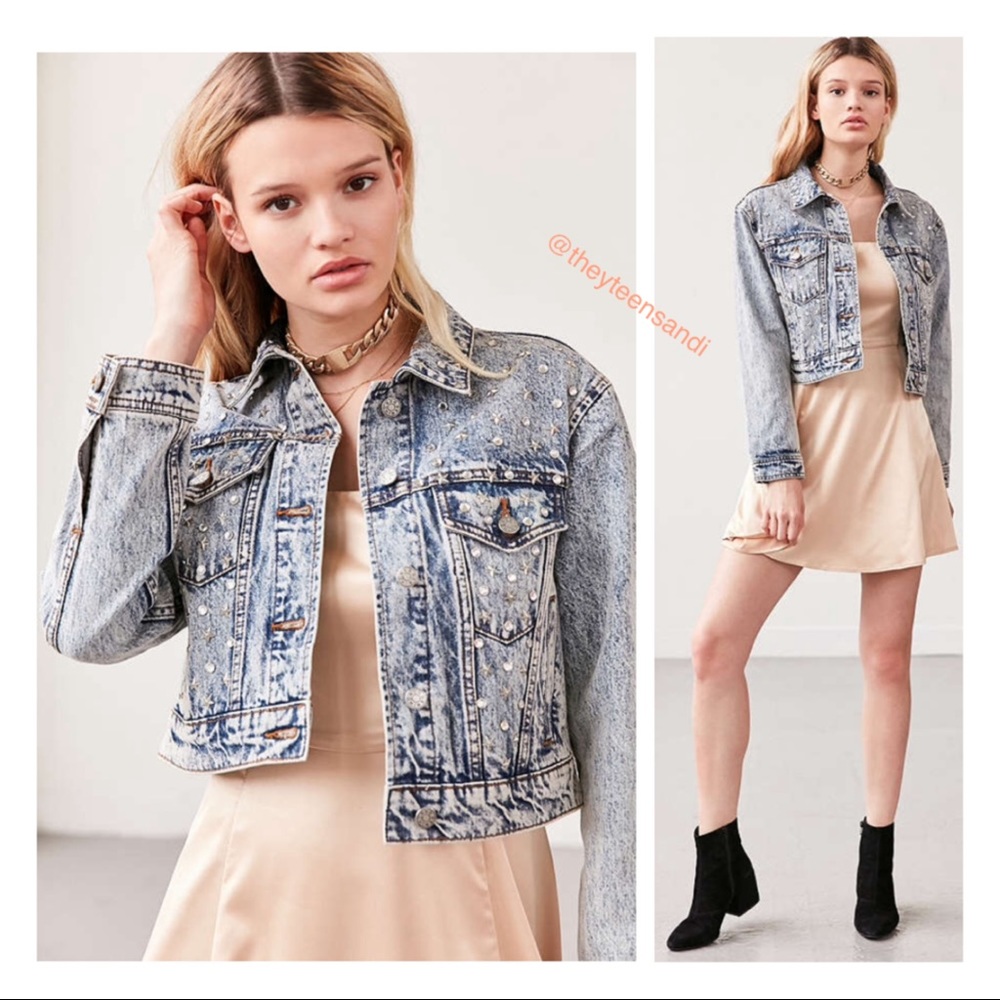 Urban Outfitters Denim Jean Embellished Jacket