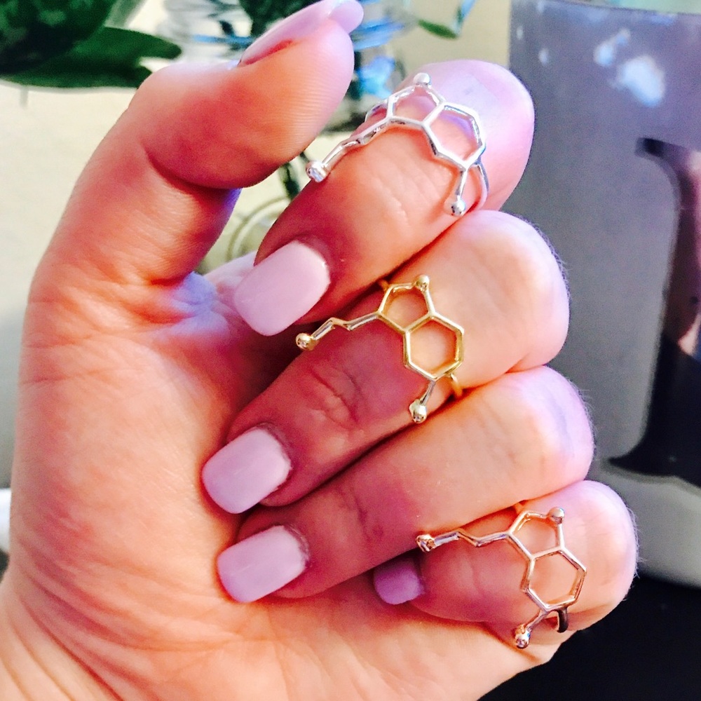 Serotonin Molecule Midi Rings - Picture 5 of 5