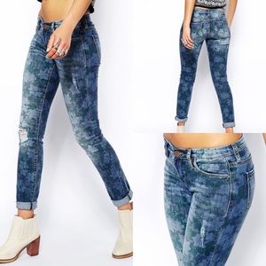 Faded Floral Skinny Jeans