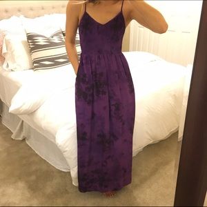 NWOT REBECCA TAYLOR Purple Maxi Dress 100% Silk