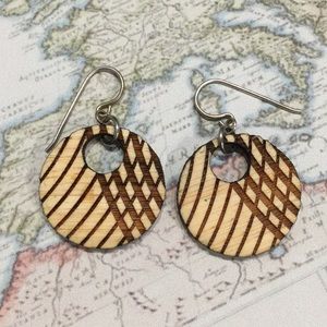 Handcrafted wood earrings