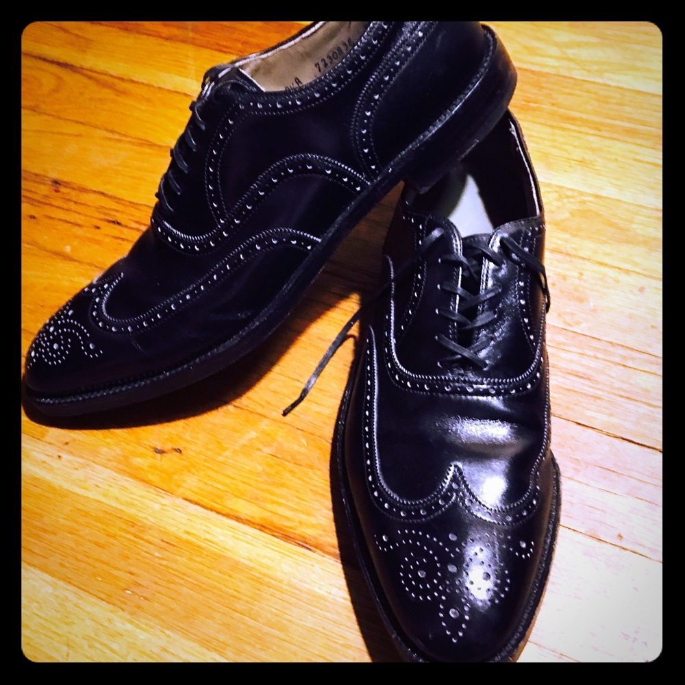 E.T. Wright black blucher wingtip shoes