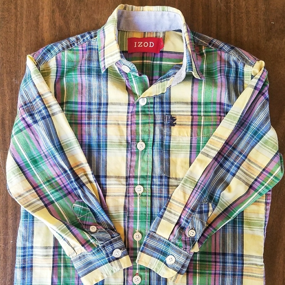 Izod Plaid Long Sleeved Shirt, 3T