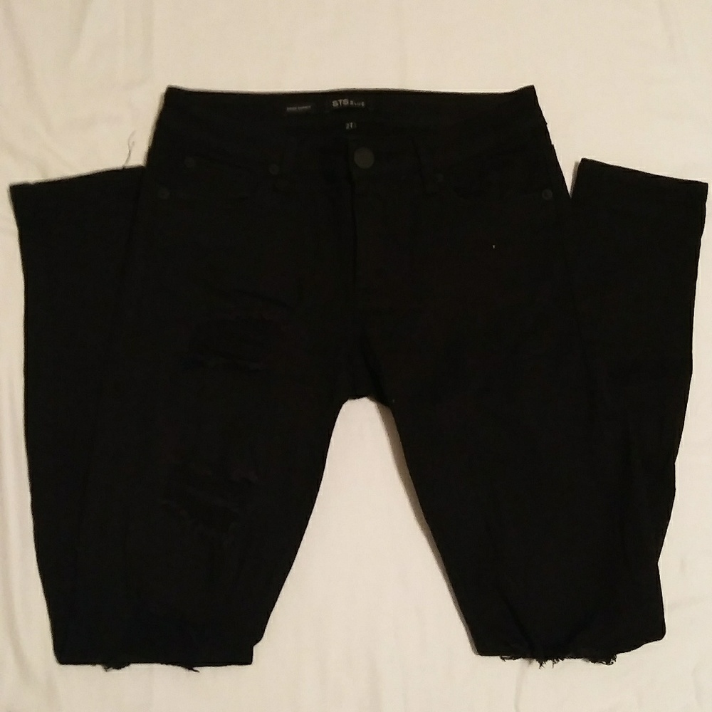 Black Destroyed Skinny Jeans