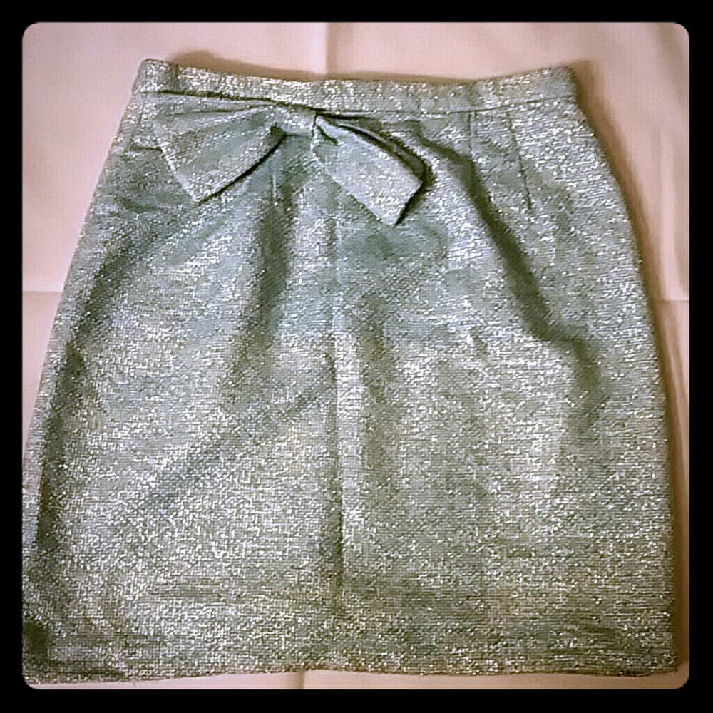 Vintage Silk Metallic Tweed Skirt