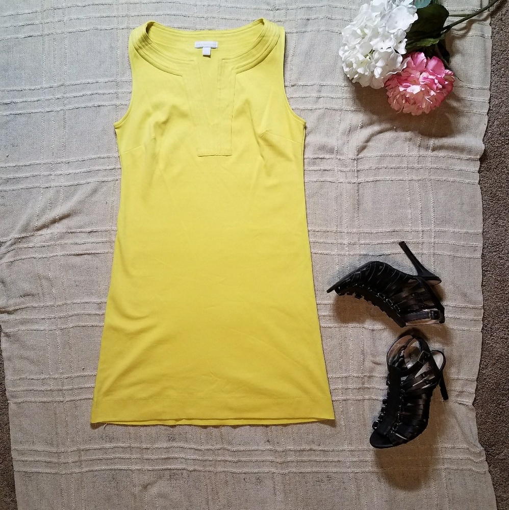 New York & Company Yellow cotton casual dress