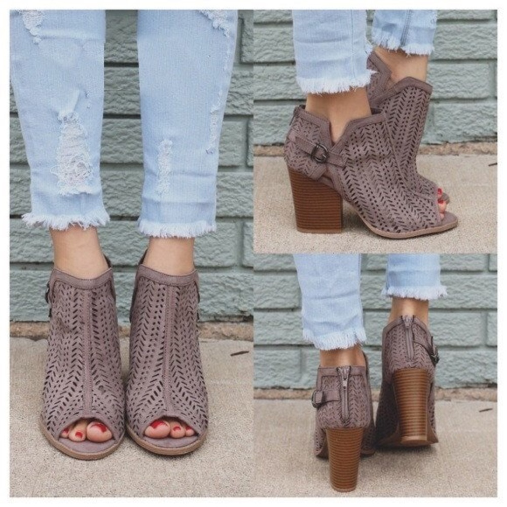 Last 1‼️Taupe Cut Out Booties - Picture 3 of 3