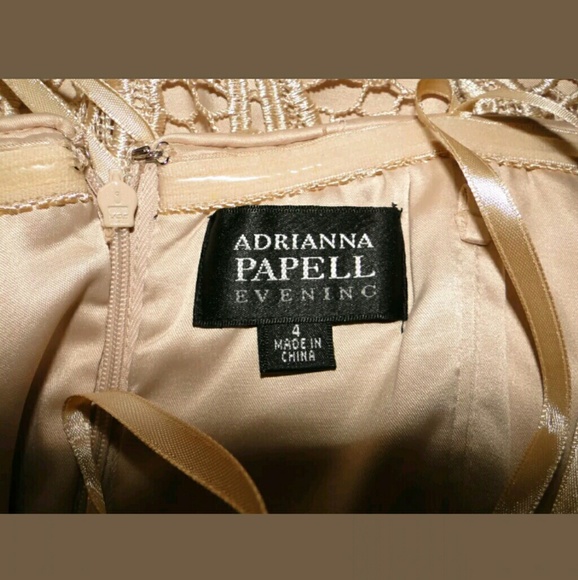Adrianna Papell Lace Evening Dress | Champagne - Picture 5 of 5