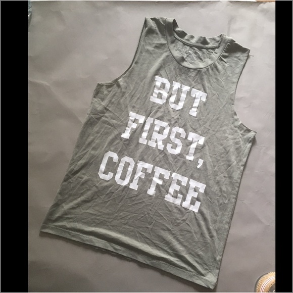 Fifth Sun  Tops - But first coffee ☕️tee XS soft gray