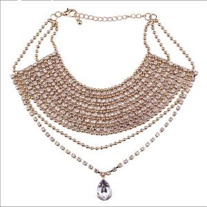 🎉Gold Tone Crystal Rhinestone Choker Necklace🎉