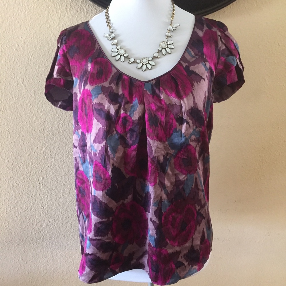 Kenar purple silk Floral top
