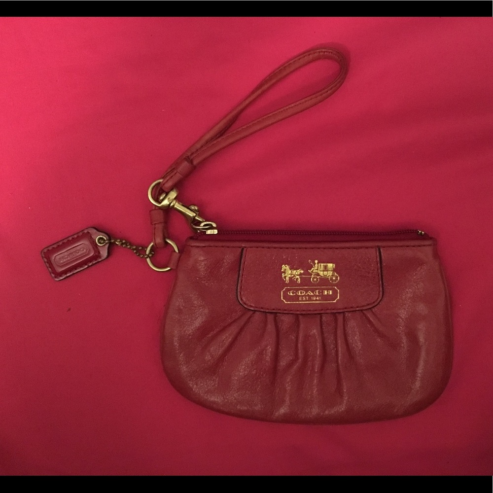 Red coach wristlet