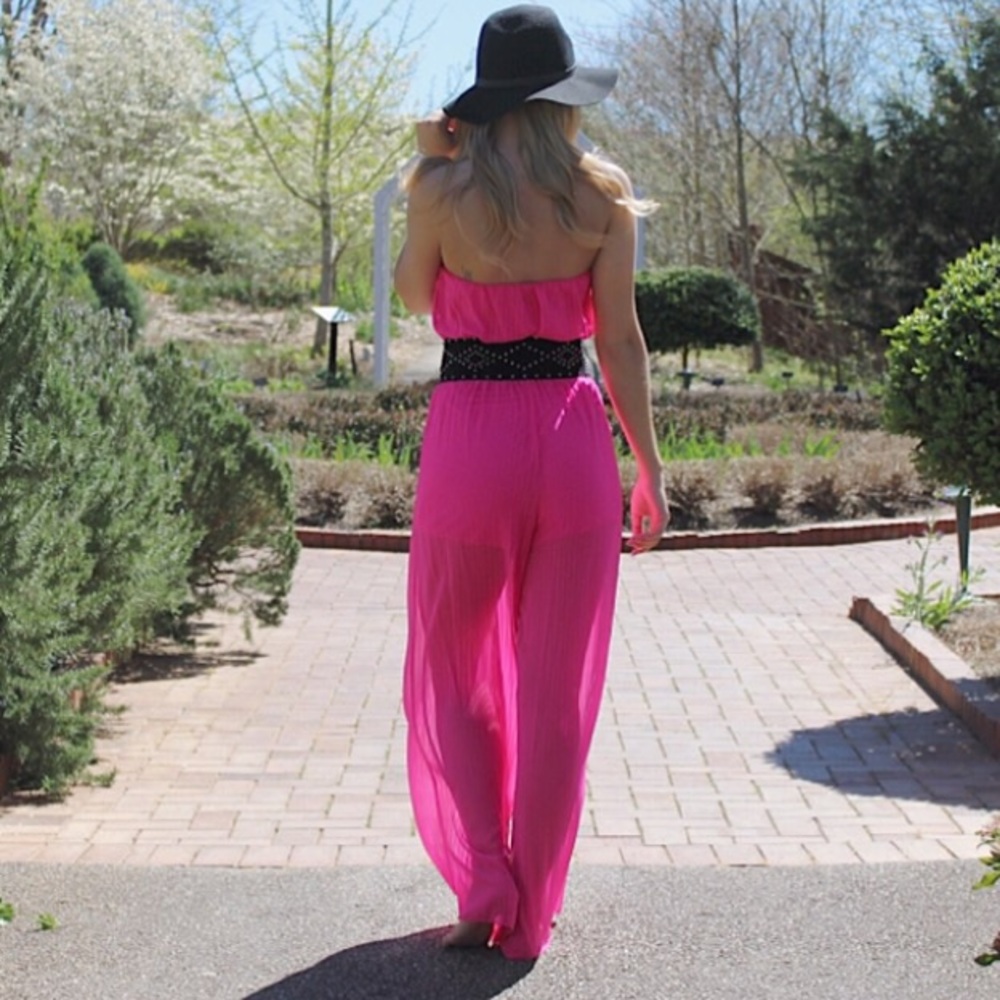 LAST ONE! Fuchsia Jumpsuit (Size Medium) - Picture 3 of 5