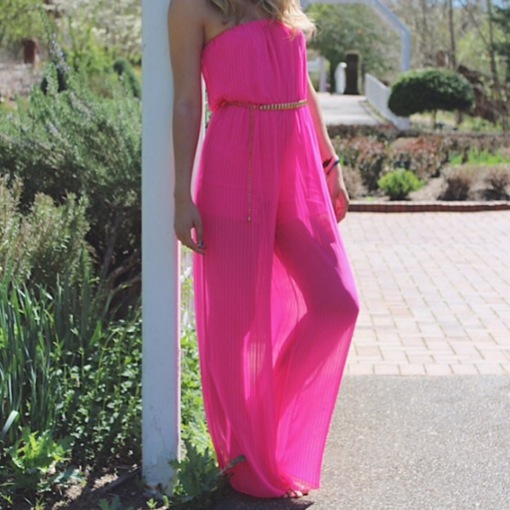 LAST ONE! Fuchsia Jumpsuit (Size Medium) - Picture 4 of 5