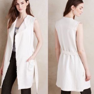 ANTHROPOLOGIE White Linen Vest