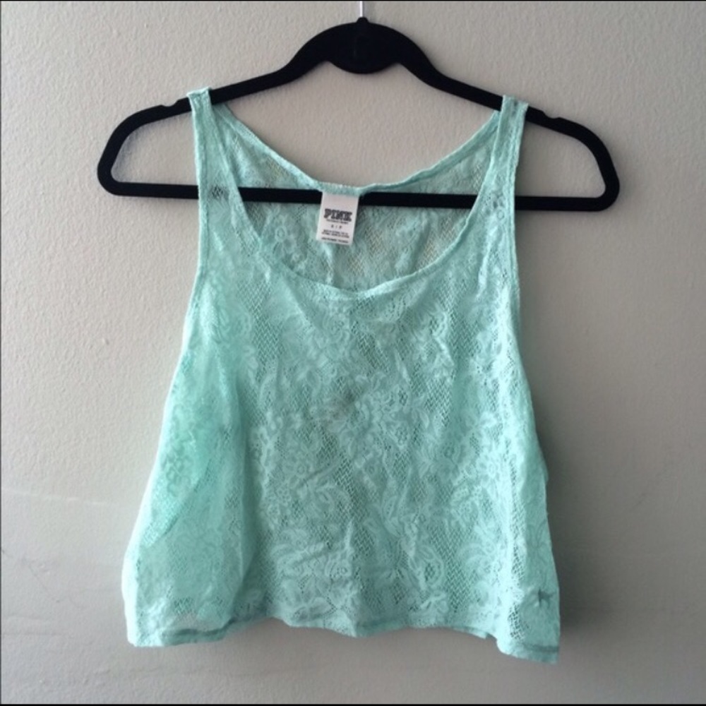 VS pink lace crop top