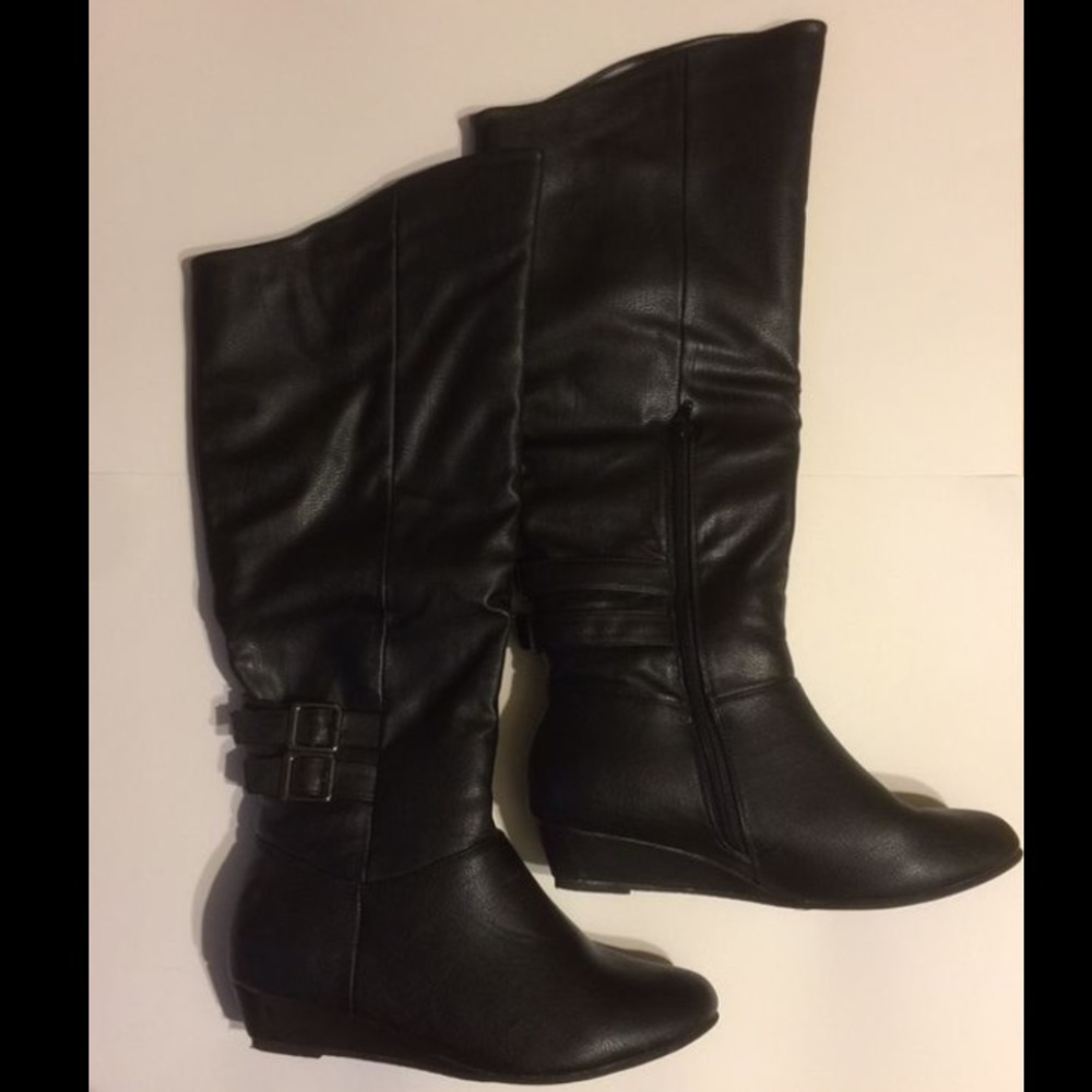 Women's black knee high boots