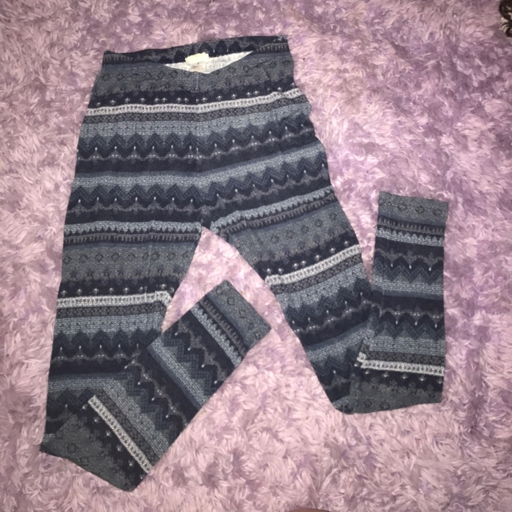 LA Hearts Patterned Leggings- Blue
