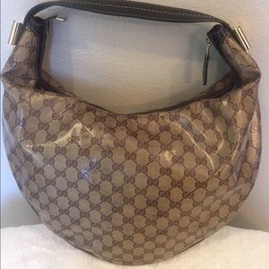 ❌SOLD❌ Gucci patent monogram hobo handbag