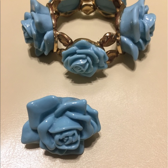 🎀TURQUOISE ROSETTE BRACELET & RING SET - Picture 3 of 3