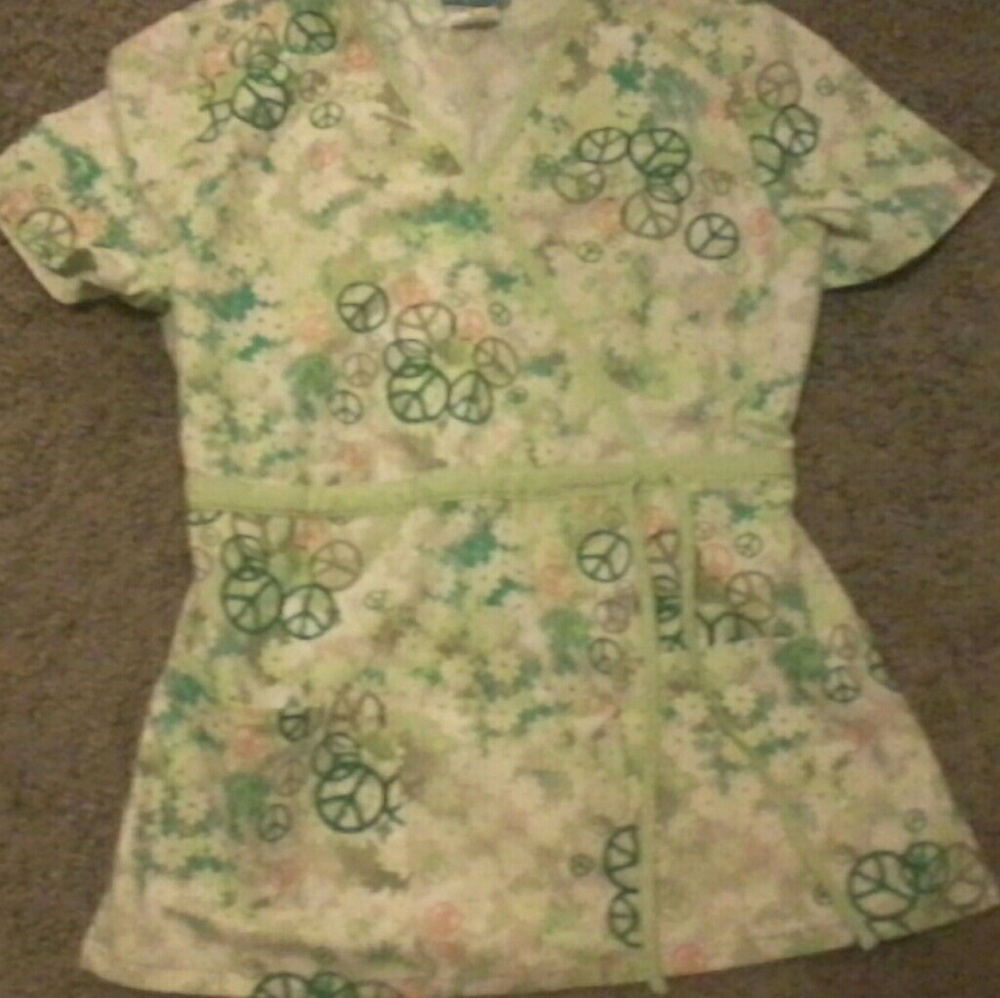 Peace scrub top