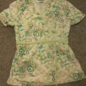 Peace scrub top