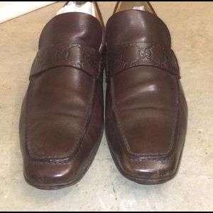 Gucci Burgundy Diamanté Leather Loafer - 170310