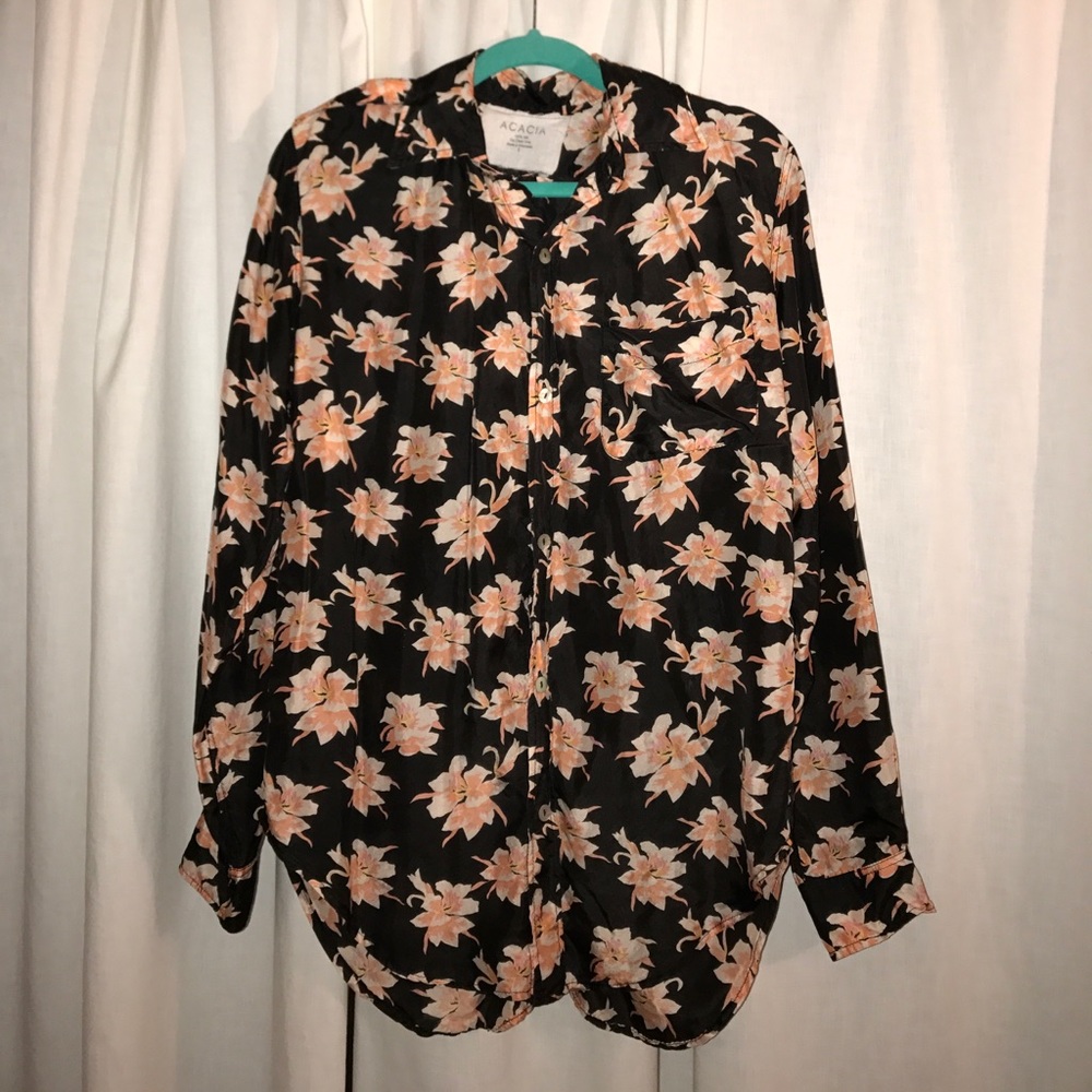 ACACIA SWIMWEAR Silk 'Kaena' Long-Sleeve Top