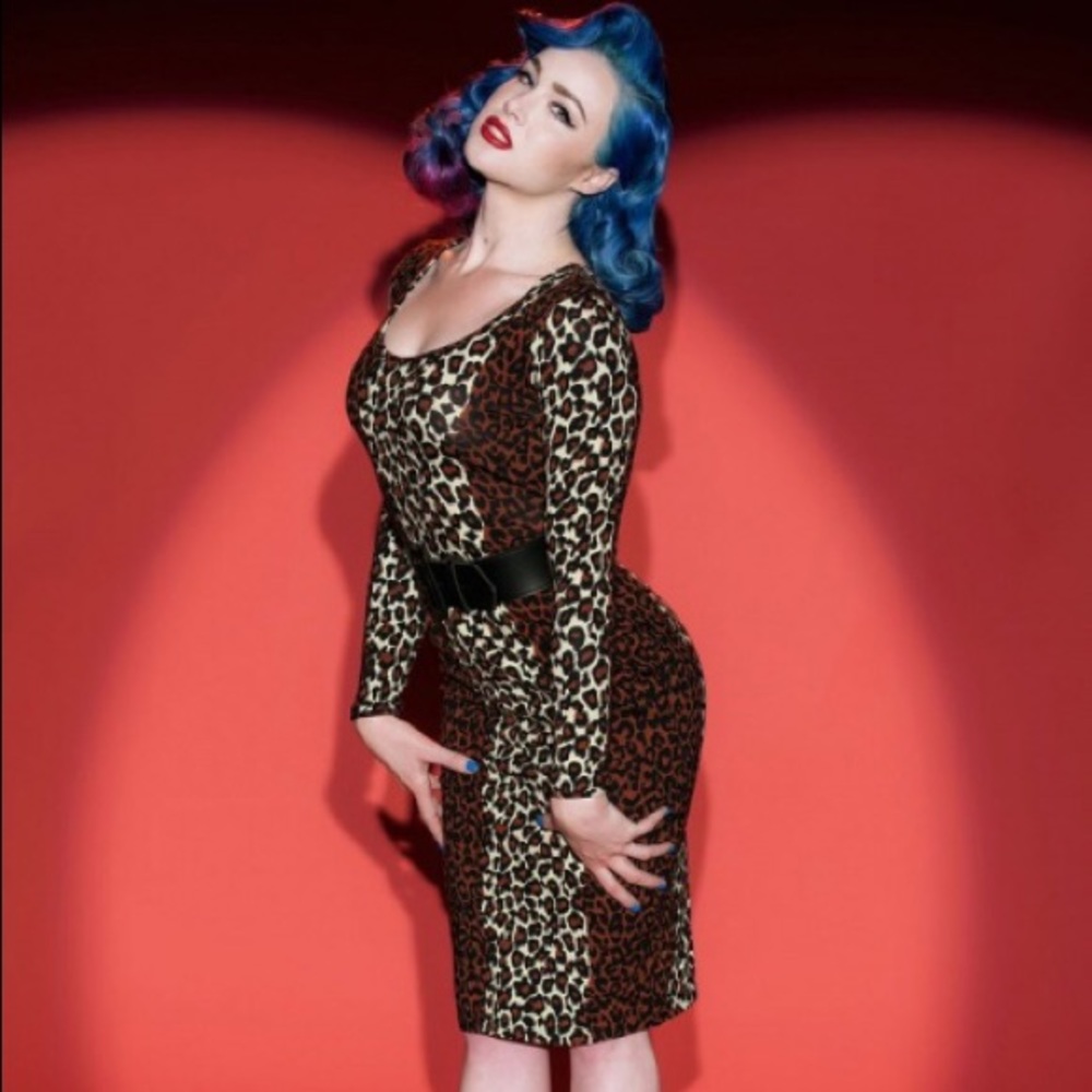 Deadly Dames Leopard Hotrod Honey Dress