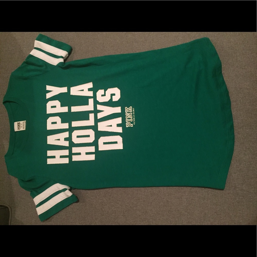 VS Pink "Happy Holladays" Holiday Tee