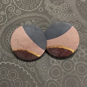 Deco inspired wood earrings