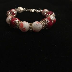 Red sliding adjustable clasp bracelet