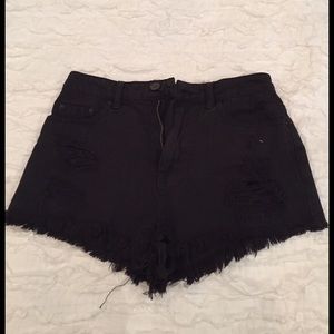 BDG Black Ripped High Waisted Jean Shorts