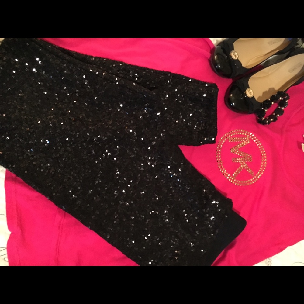 Pink Victoria's Secret Sequin Stretch Pant