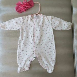 Kissy Kissy Flower Print Footie Outfit