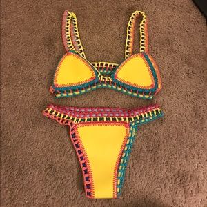 Patchwork Neoprene Reversible Bikini