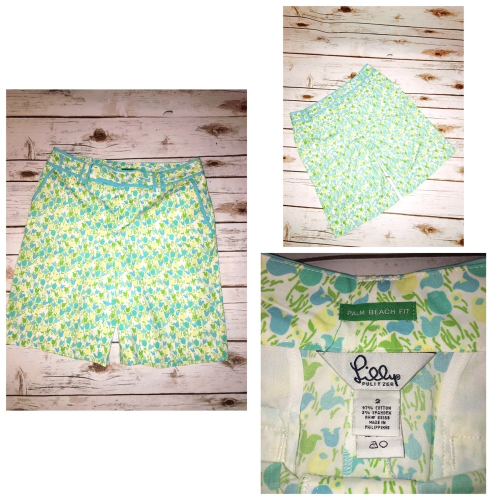 Lilly Pulitzer Palm Beach Fit Sz 2 Tip Toe Tulips