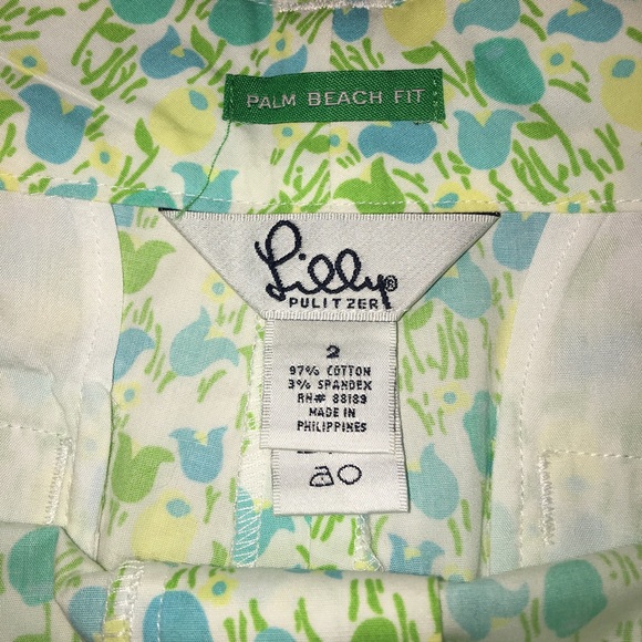Lilly Pulitzer Palm Beach Fit Sz 2 Tip Toe Tulips - Picture 4 of 5