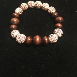 Surf wood bead bracelet