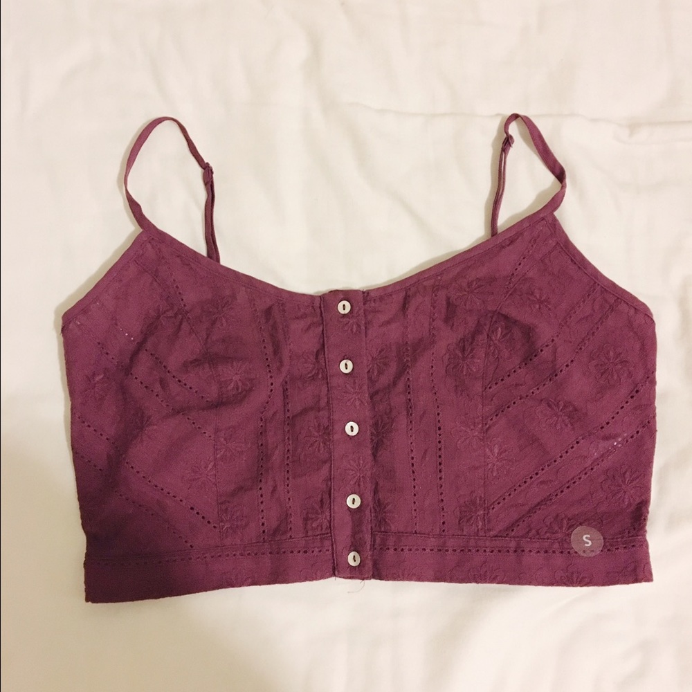 Maroon Crop Top
