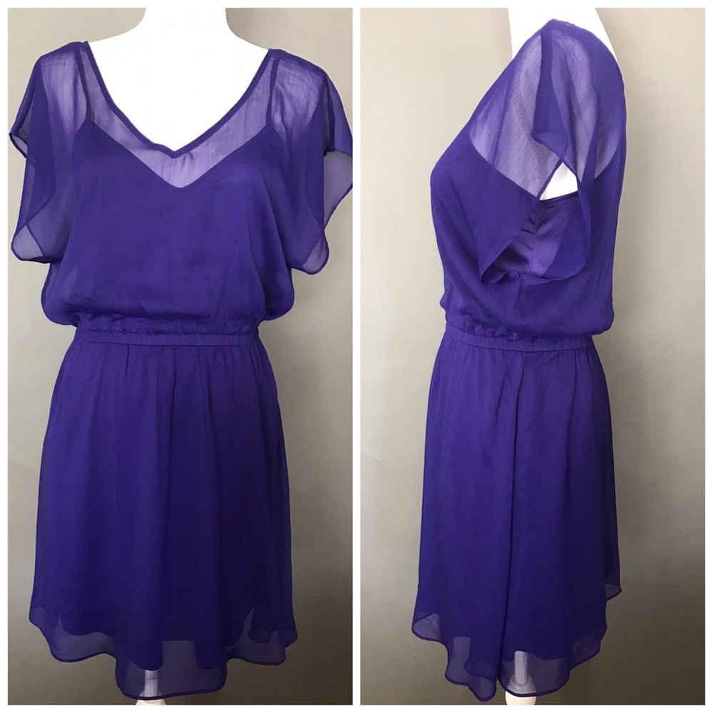 ⚡️SOLD⚡️Express Sheer Royal Blue Sheath Dress